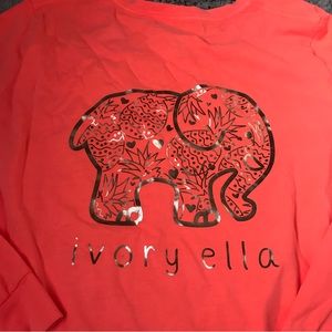 Ivory Ella Long Sleeve Top- Neon Orange